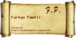 Farkas Pamfil névjegykártya